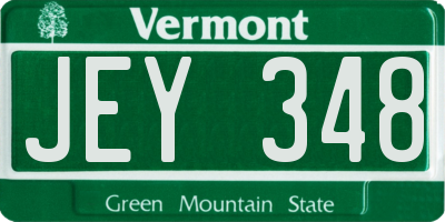 VT license plate JEY348