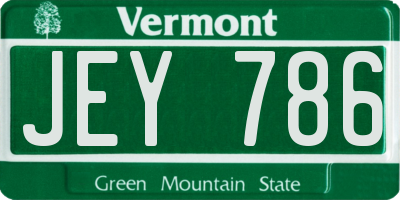 VT license plate JEY786
