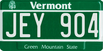 VT license plate JEY904