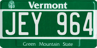VT license plate JEY964