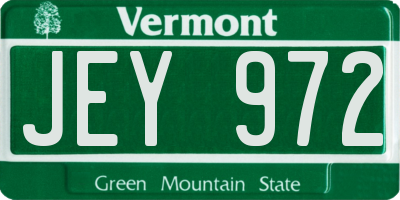 VT license plate JEY972