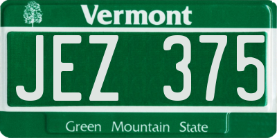 VT license plate JEZ375