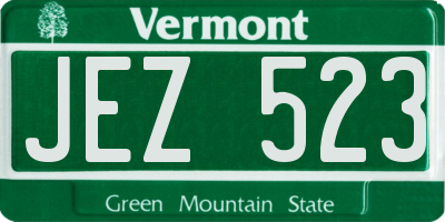 VT license plate JEZ523