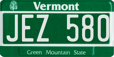 VT license plate JEZ580