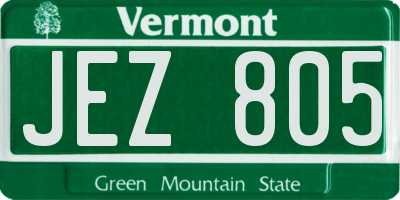 VT license plate JEZ805