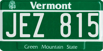 VT license plate JEZ815
