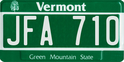 VT license plate JFA710