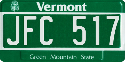 VT license plate JFC517