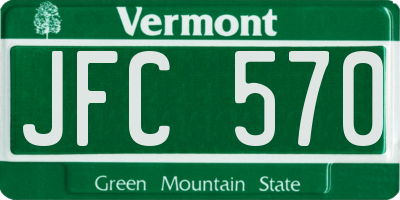 VT license plate JFC570