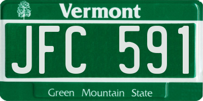 VT license plate JFC591