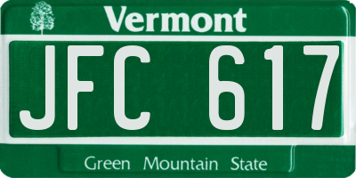 VT license plate JFC617