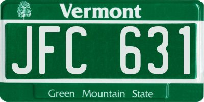 VT license plate JFC631