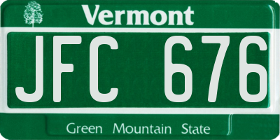 VT license plate JFC676
