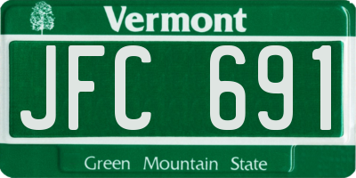 VT license plate JFC691