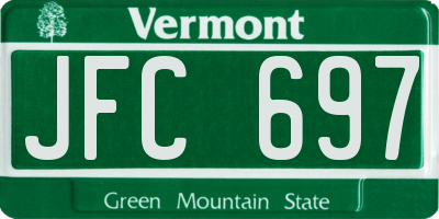 VT license plate JFC697