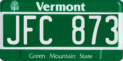 VT license plate JFC873