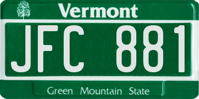 VT license plate JFC881