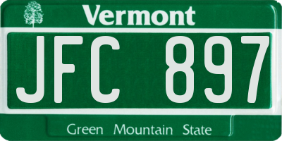 VT license plate JFC897