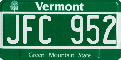VT license plate JFC952