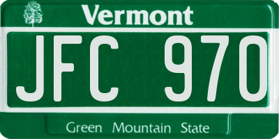 VT license plate JFC970