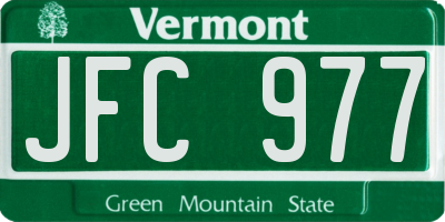 VT license plate JFC977