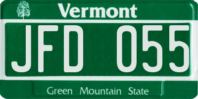 VT license plate JFD055