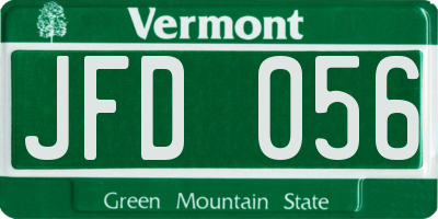 VT license plate JFD056