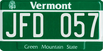 VT license plate JFD057