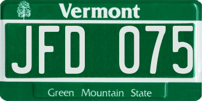 VT license plate JFD075