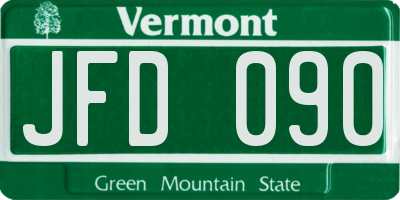 VT license plate JFD090