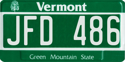 VT license plate JFD486
