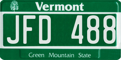 VT license plate JFD488