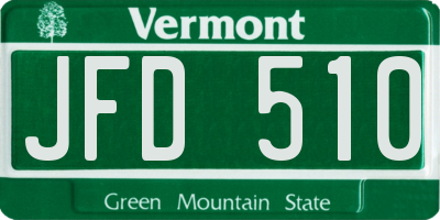 VT license plate JFD510