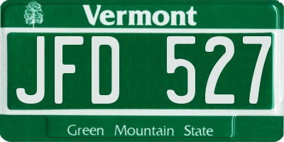 VT license plate JFD527