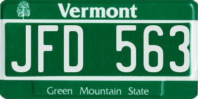 VT license plate JFD563
