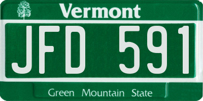 VT license plate JFD591