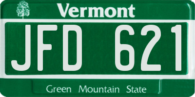 VT license plate JFD621