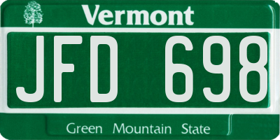 VT license plate JFD698