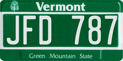 VT license plate JFD787