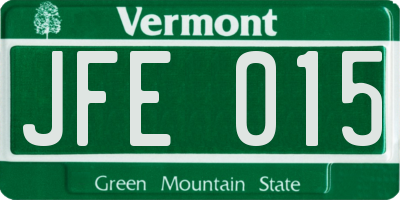VT license plate JFE015