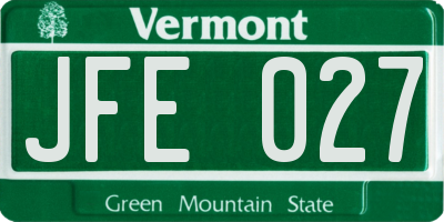 VT license plate JFE027