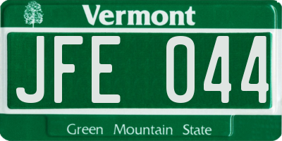VT license plate JFE044