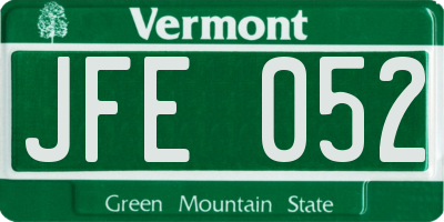 VT license plate JFE052