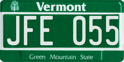 VT license plate JFE055