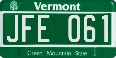 VT license plate JFE061