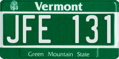 VT license plate JFE131