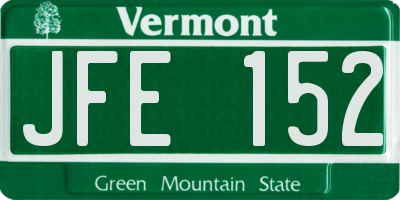 VT license plate JFE152