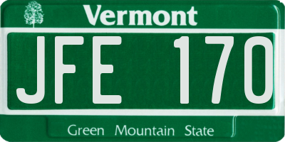 VT license plate JFE170