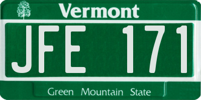 VT license plate JFE171