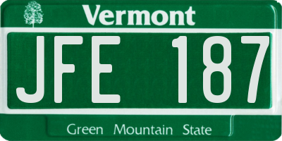 VT license plate JFE187